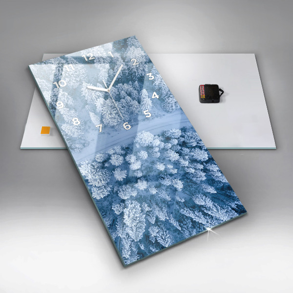 Vertical wall clock Forest from a drone