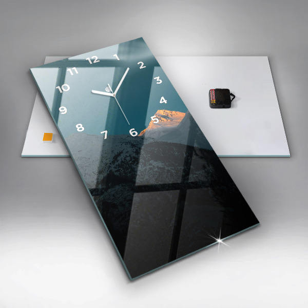 Vertical wall clock Sunset in the mountains