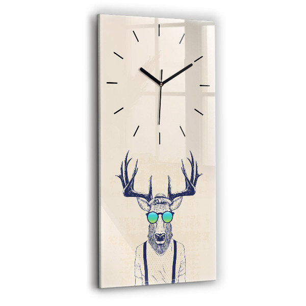 Vertical wall clock Abstract deer