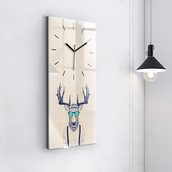 Vertical wall clock Abstract deer
