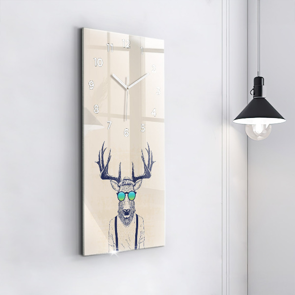Vertical wall clock Abstract deer