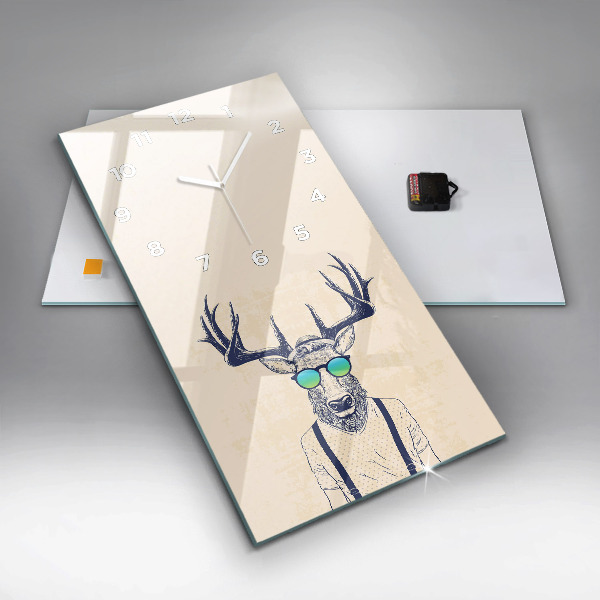 Vertical wall clock Abstract deer