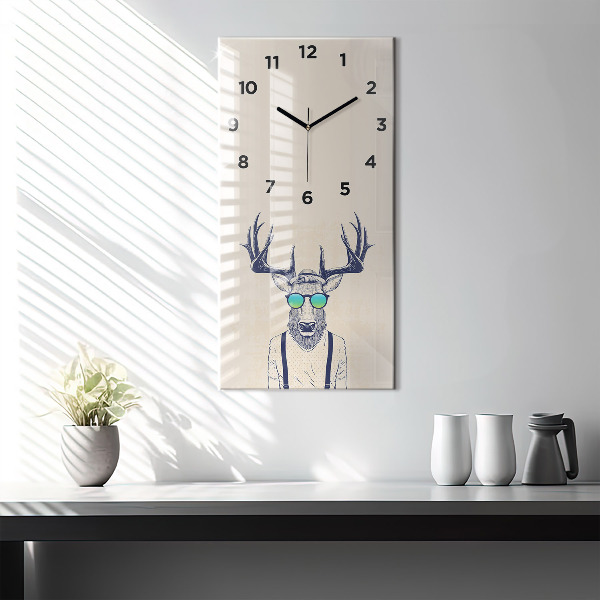 Vertical wall clock Abstract deer