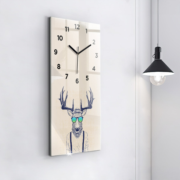 Vertical wall clock Abstract deer