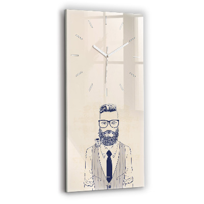 Vertical wall clock Man with a beard