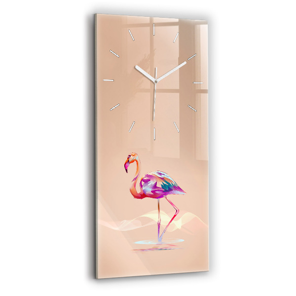 Vertical wall clock Flamingo illustration