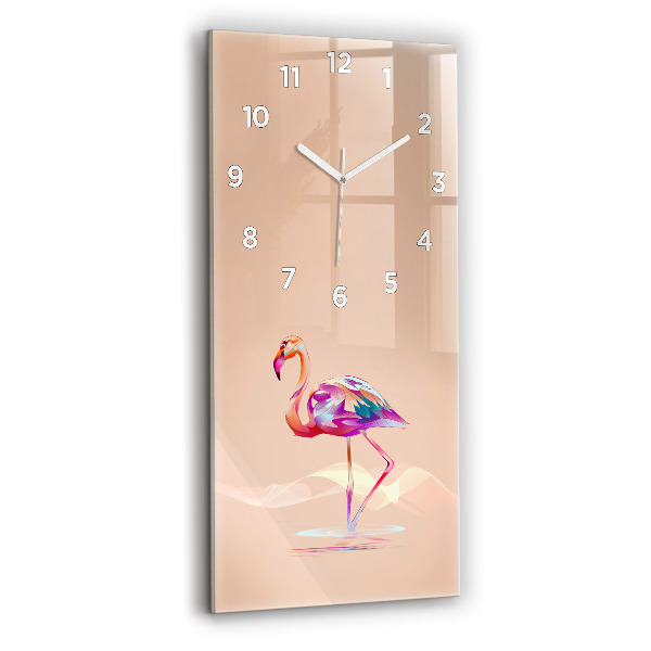 Vertical wall clock Flamingo illustration