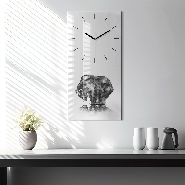 Vertical wall clock Cartoon bear