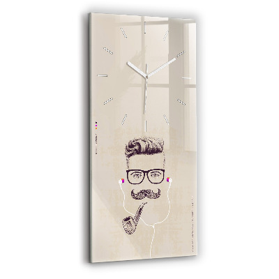Vertical wall clock Man with a pipe