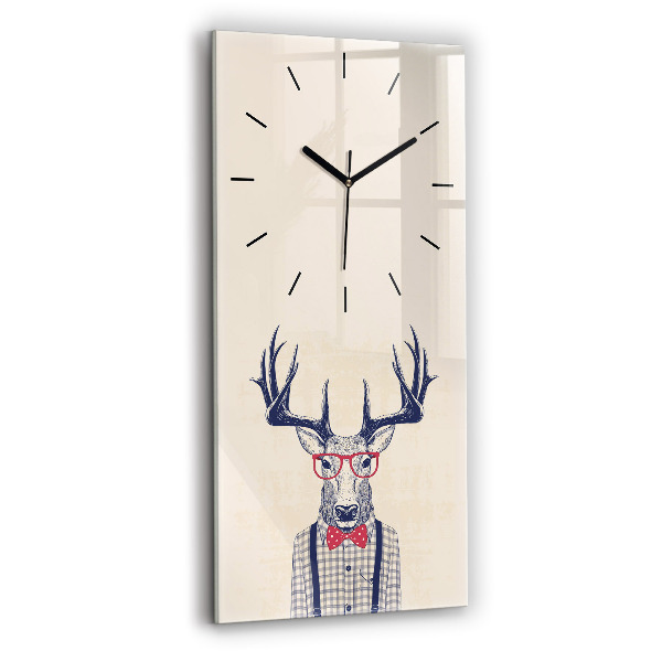 Vertical wall clock Deer in a shirt