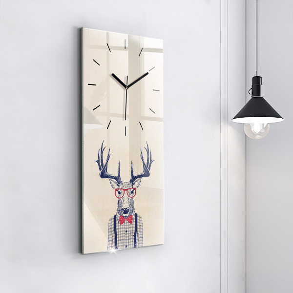 Vertical wall clock Deer in a shirt