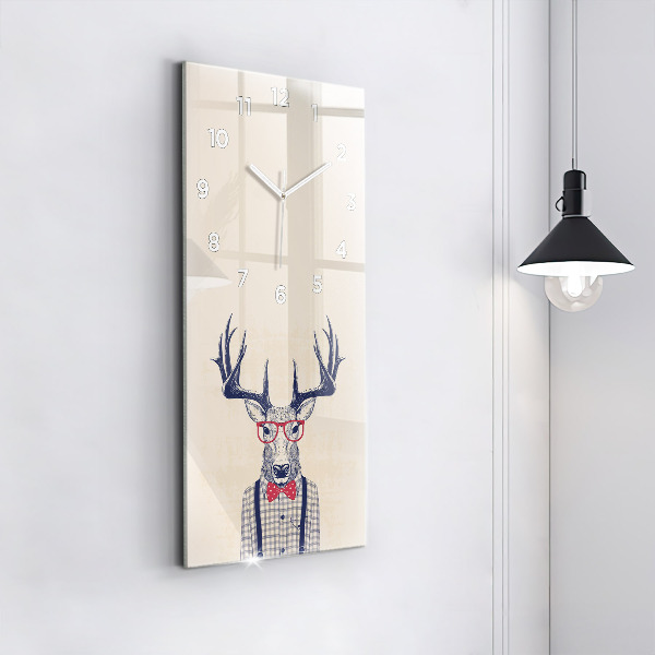 Vertical wall clock Deer in a shirt