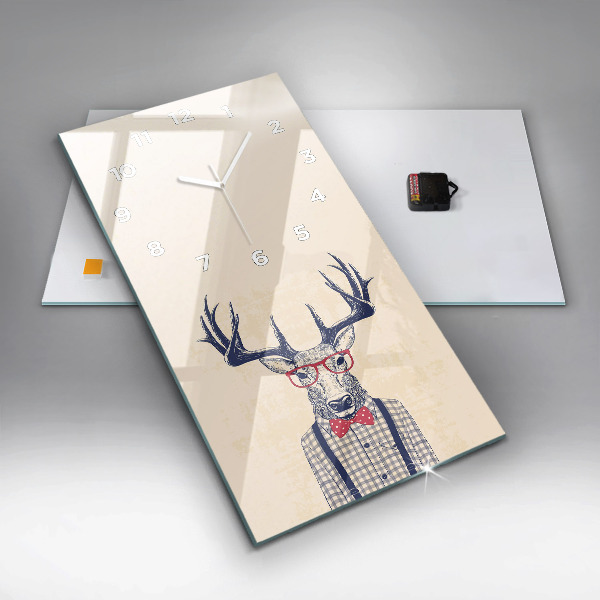 Vertical wall clock Deer in a shirt