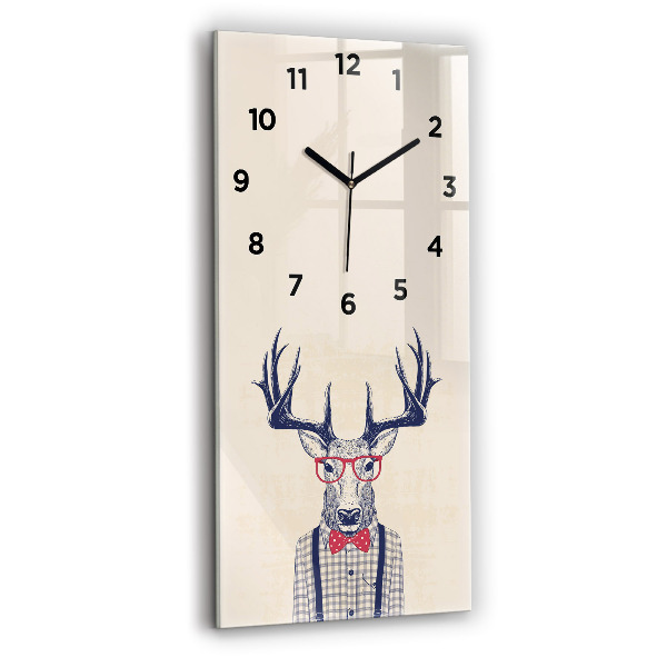 Vertical wall clock Deer in a shirt