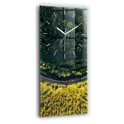Vertical wall clock Forest from a bird's eye view