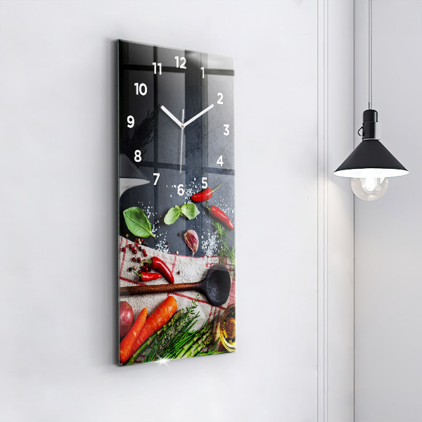 Vertical wall clock Vegetables