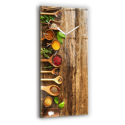 Vertical wall clock Spoons of spices
