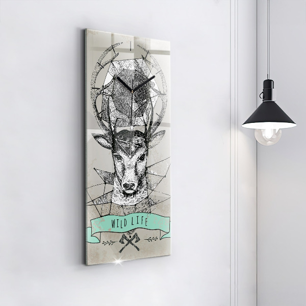 Vertical wall clock Deer head