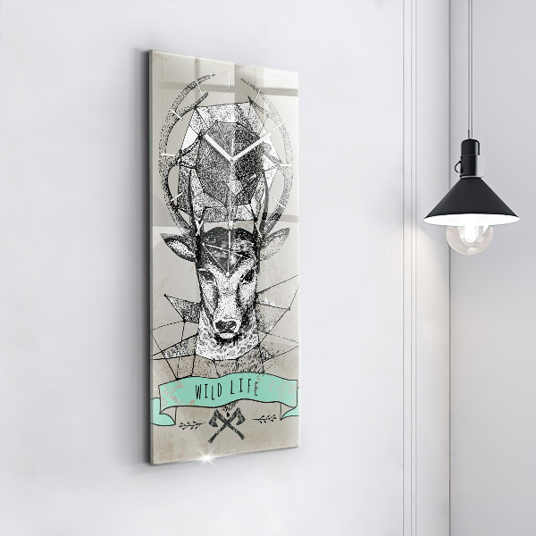 Vertical wall clock Deer head