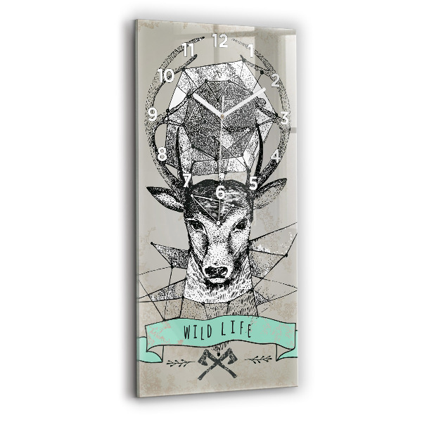 Vertical wall clock Deer head