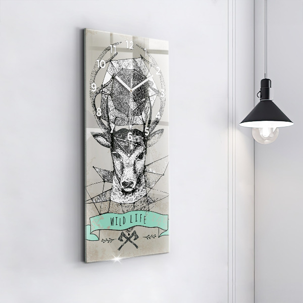 Vertical wall clock Deer head