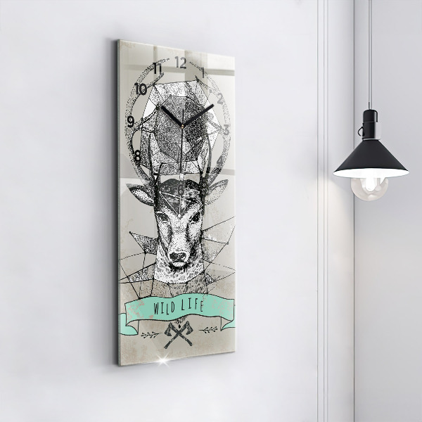 Vertical wall clock Deer head
