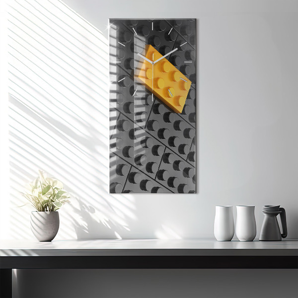 Vertical wall clock Toy blocks