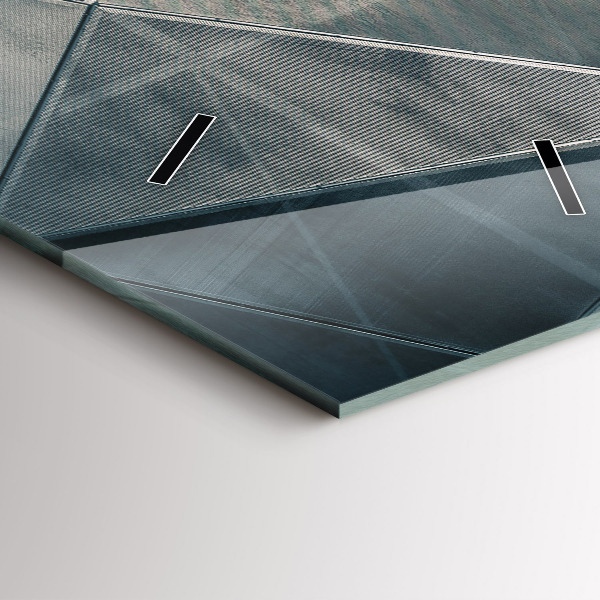 Vertical wall clock Metal abstract triangles