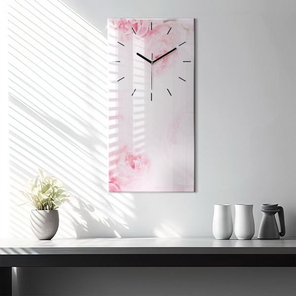 Vertical wall clock Blooming flowers