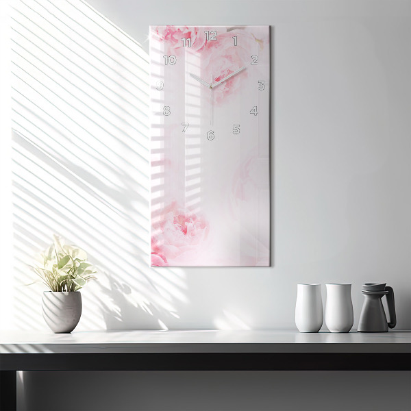 Vertical wall clock Blooming flowers