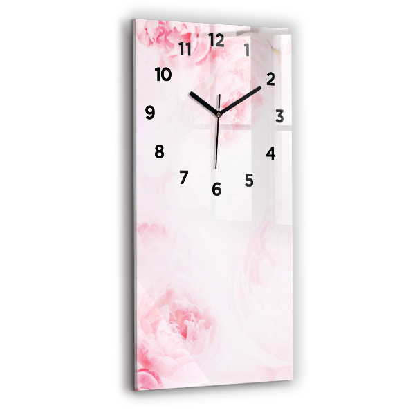 Vertical wall clock Blooming flowers