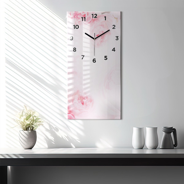 Vertical wall clock Blooming flowers