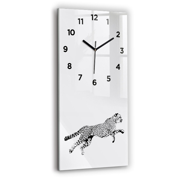 Vertical wall clock Silhouette of a panther