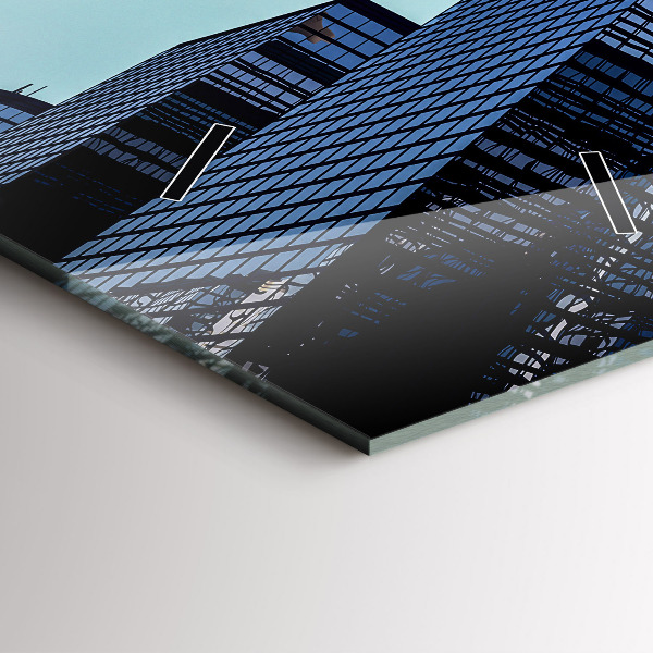 Vertical wall clock Airplane over buildings