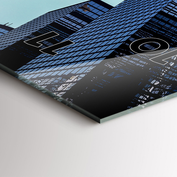 Vertical wall clock Airplane over buildings