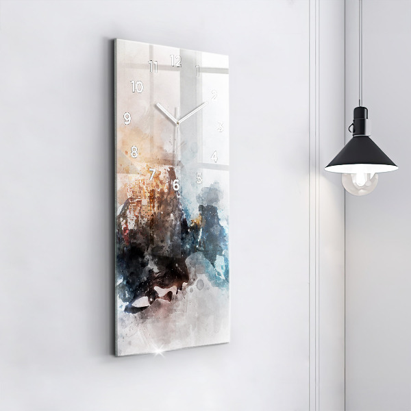 Vertical wall clock Abstract faces