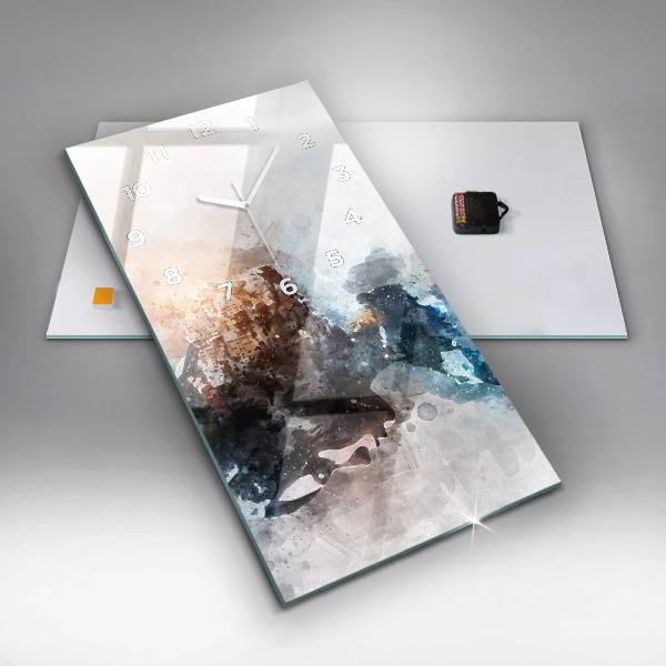 Vertical wall clock Abstract faces