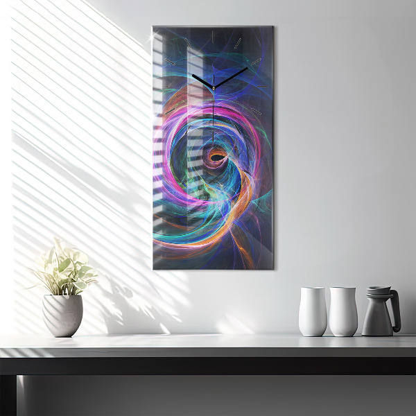 Vertical wall clock Colorful Fractal