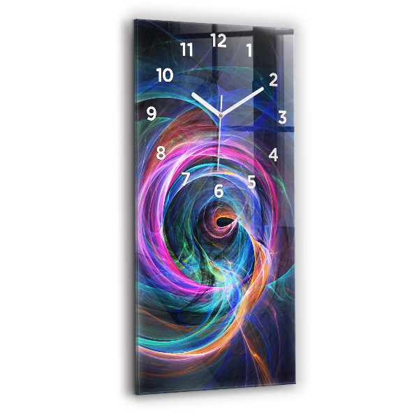 Vertical wall clock Colorful Fractal