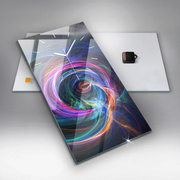 Vertical wall clock Colorful Fractal