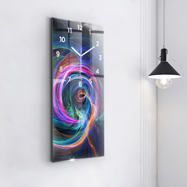 Vertical wall clock Colorful Fractal
