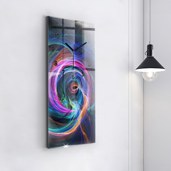 Vertical wall clock Colorful Fractal