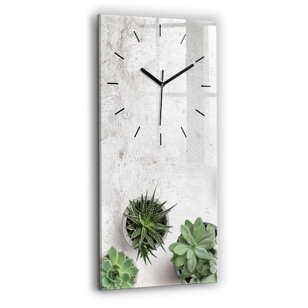 Vertical wall clock Ornamental plants