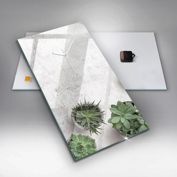 Vertical wall clock Ornamental plants