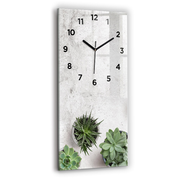 Vertical wall clock Ornamental plants