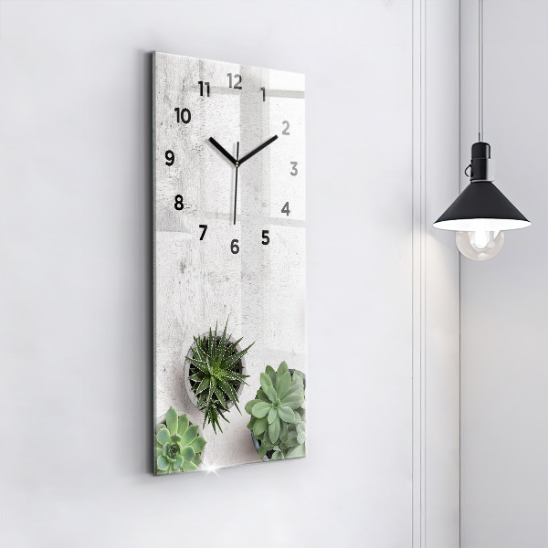 Vertical wall clock Ornamental plants