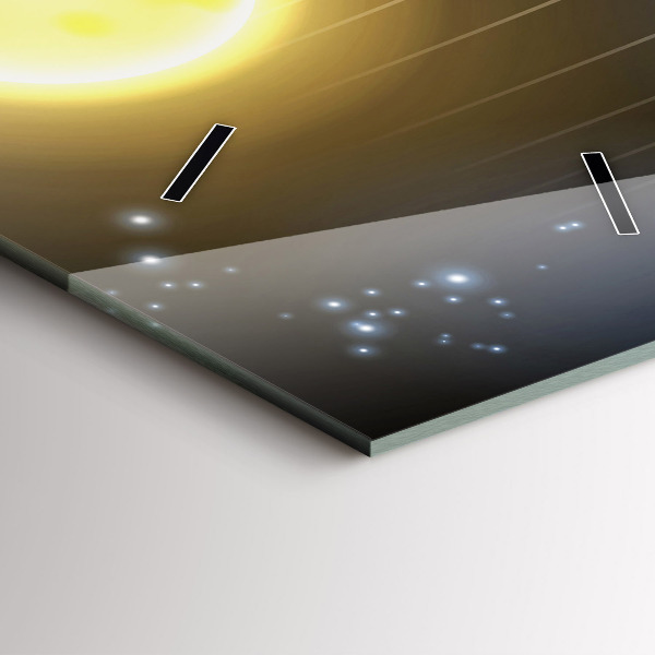 Vertical wall clock Solar system