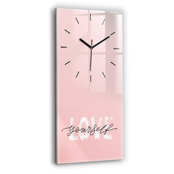 Vertical wall clock The inscription Love yourself
