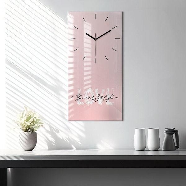 Vertical wall clock The inscription Love yourself