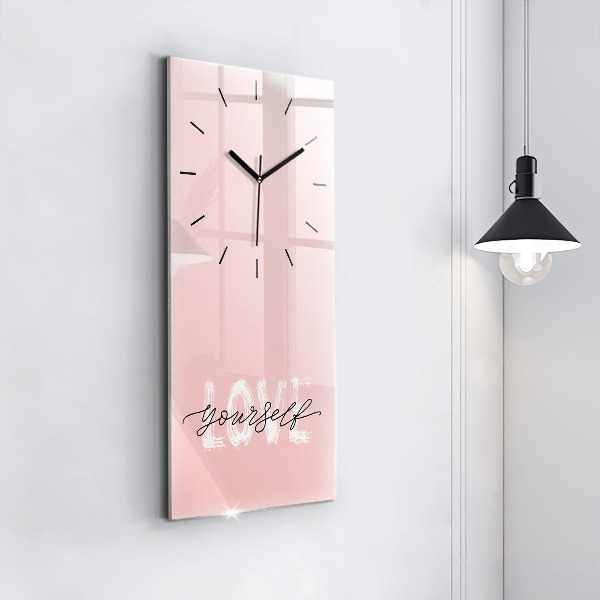 Vertical wall clock The inscription Love yourself